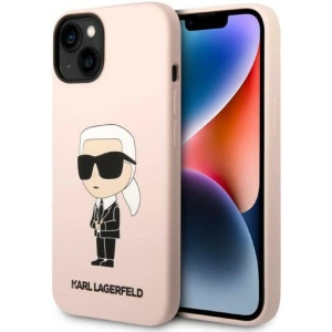 Etui Karl Lagerfeld KLHCP14MSNIKBCP Apple iPhone 14 Plus / 15 Plus hardcase różowy/pink Silicone Ikonik