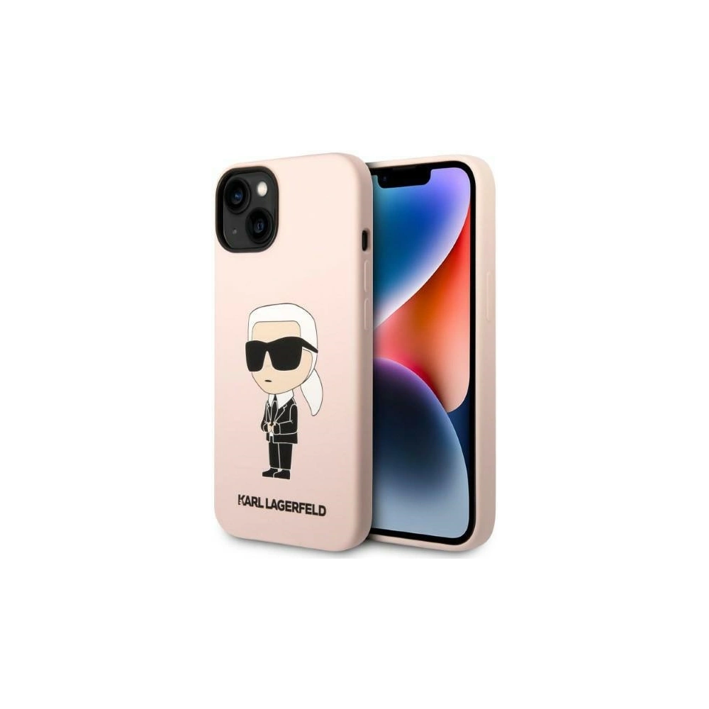 Etui Karl Lagerfeld KLHCP14MSNIKBCP Apple iPhone 14 Plus / 15 Plus hardcase różowy/pink Silicone Ikonik