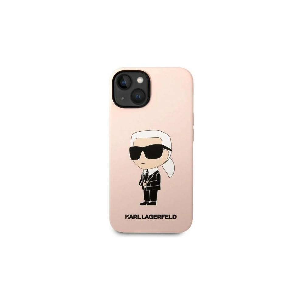 Etui Karl Lagerfeld KLHCP14MSNIKBCP Apple iPhone 14 Plus / 15 Plus hardcase różowy/pink Silicone Ikonik