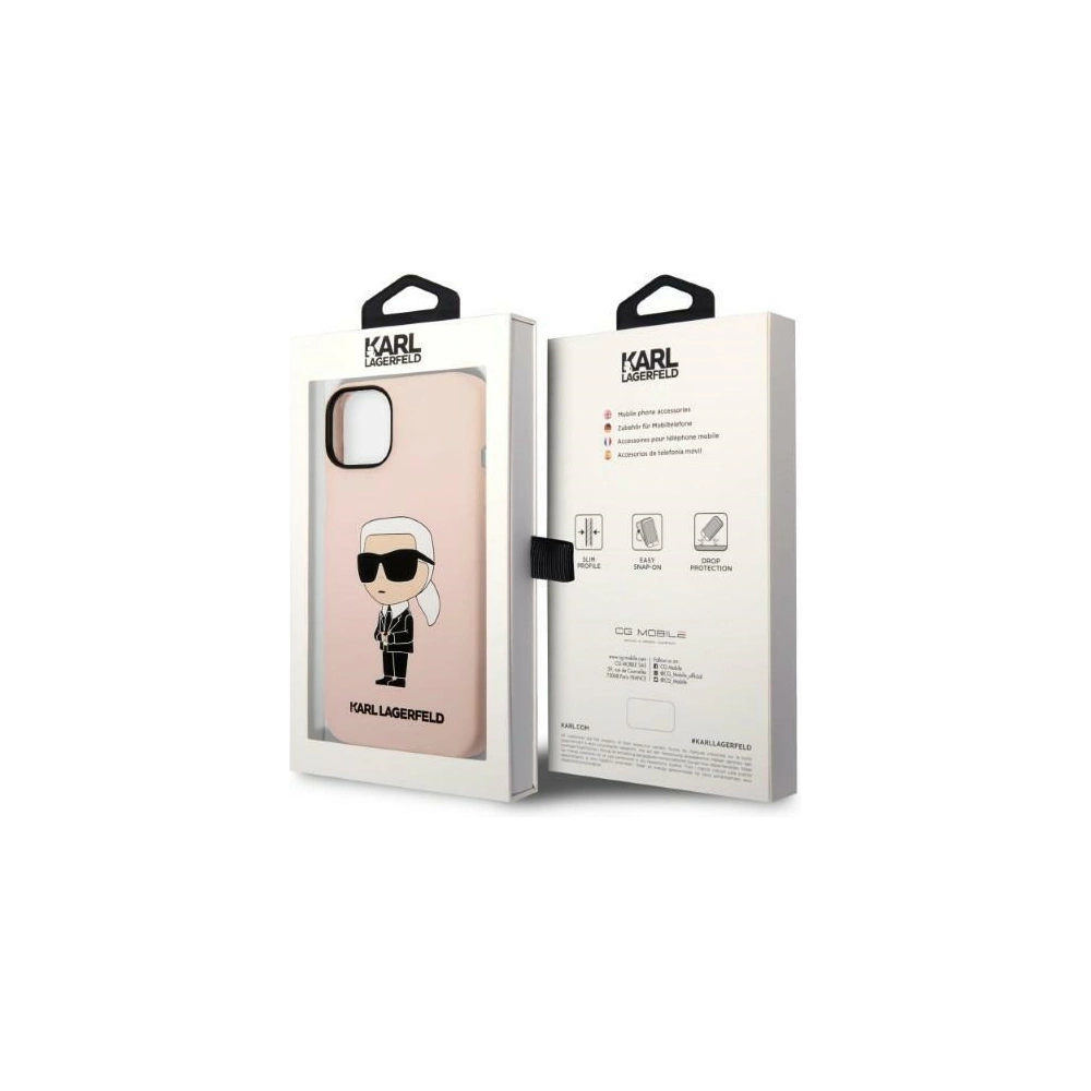 Etui Karl Lagerfeld KLHCP14MSNIKBCP Apple iPhone 14 Plus / 15 Plus hardcase różowy/pink Silicone Ikonik