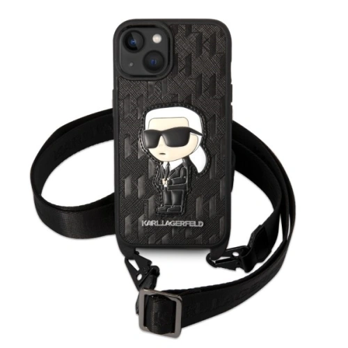 Kup Case Karl Lagerfeld KLHCP14MSTKMK Apple iPhone 14 Plus / 15 Plus schwarz/hardcase Monogram Ikonik Patch - KLD1319 - {ean13} - Sklep Home Screen