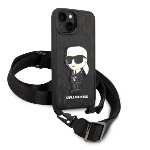 Buy Karl Lagerfeld KLHCP14MSTKMK Apple iPhone 14 Plus / 15 Plus black hardcase Monogram Ikonik Patch - KLD1319 - {ean13} - Home Screen Store Europe