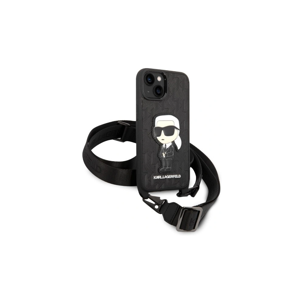 Etui Karl Lagerfeld KLHCP14MSTKMK Apple iPhone 14 Plus / 15 Plus czarny/black hardcase Monogram Ikonik Patch