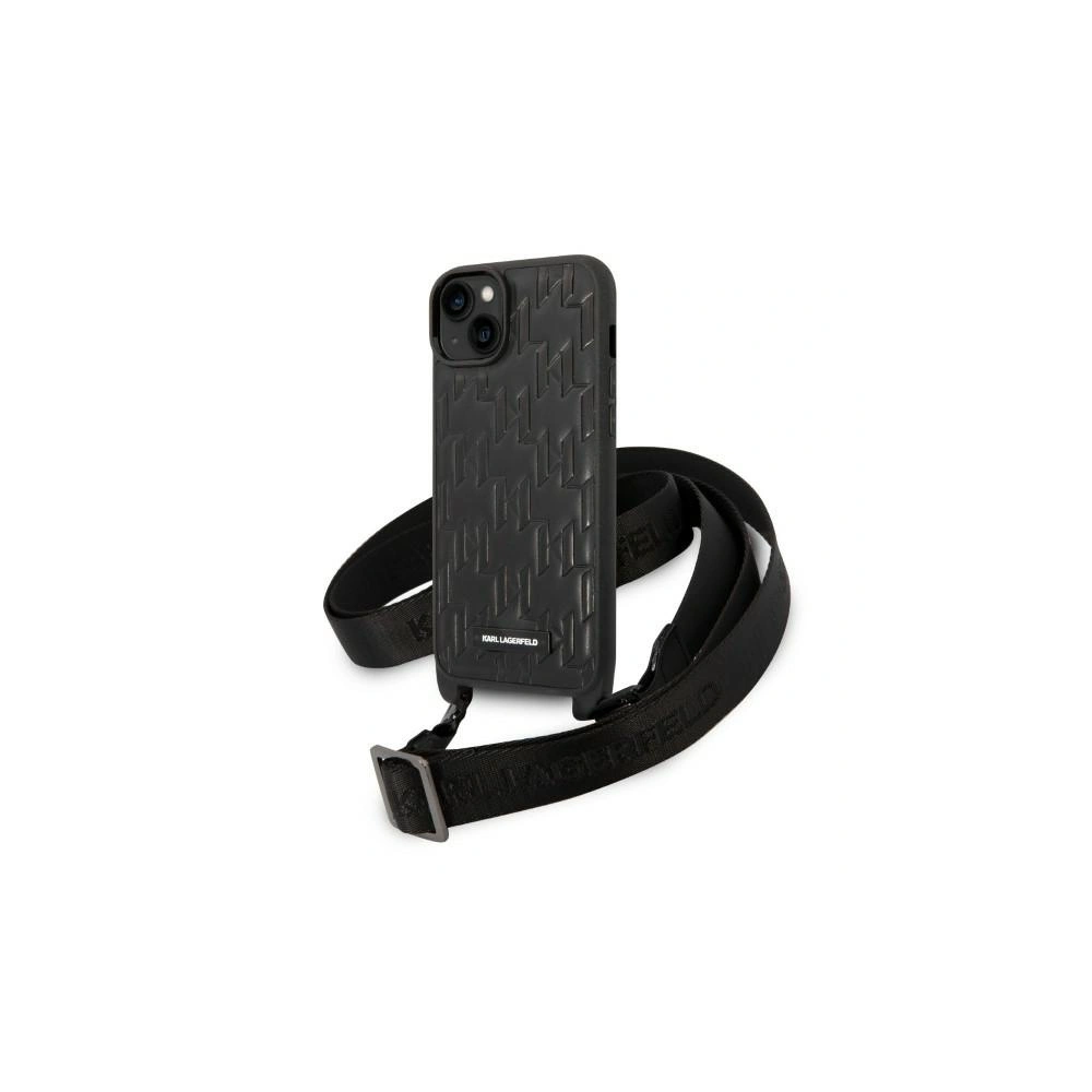 Etui Karl Lagerfeld KLHCP14MSTMMK Apple iPhone 14 Plus / 15 Plus hardcase czarny/black Monogram Plaque Logo Strap