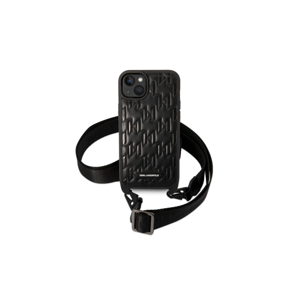 Etui Karl Lagerfeld KLHCP14MSTMMK Apple iPhone 14 Plus / 15 Plus hardcase czarny/black Monogram Plaque Logo Strap