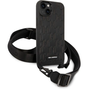 Etui Karl Lagerfeld KLHCP14MSTMMK Apple iPhone 14 Plus / 15 Plus hardcase czarny/black Monogram Plaque Logo Strap