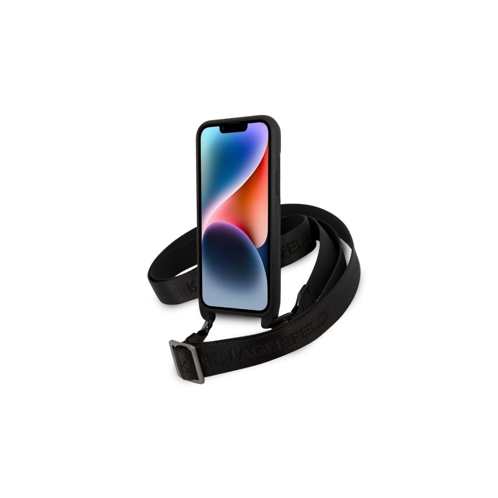 Etui Karl Lagerfeld KLHCP14MSTMMK Apple iPhone 14 Plus / 15 Plus hardcase czarny/black Monogram Plaque Logo Strap