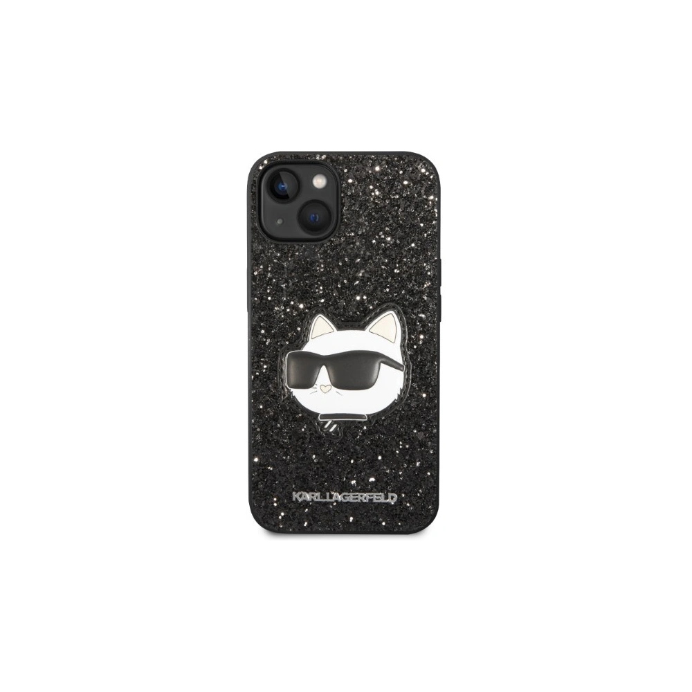 Etui Karl Lagerfeld KLHCP14SG2CPK Apple iPhone 14 czarny/black hardcase Glitter Choupette Patch
