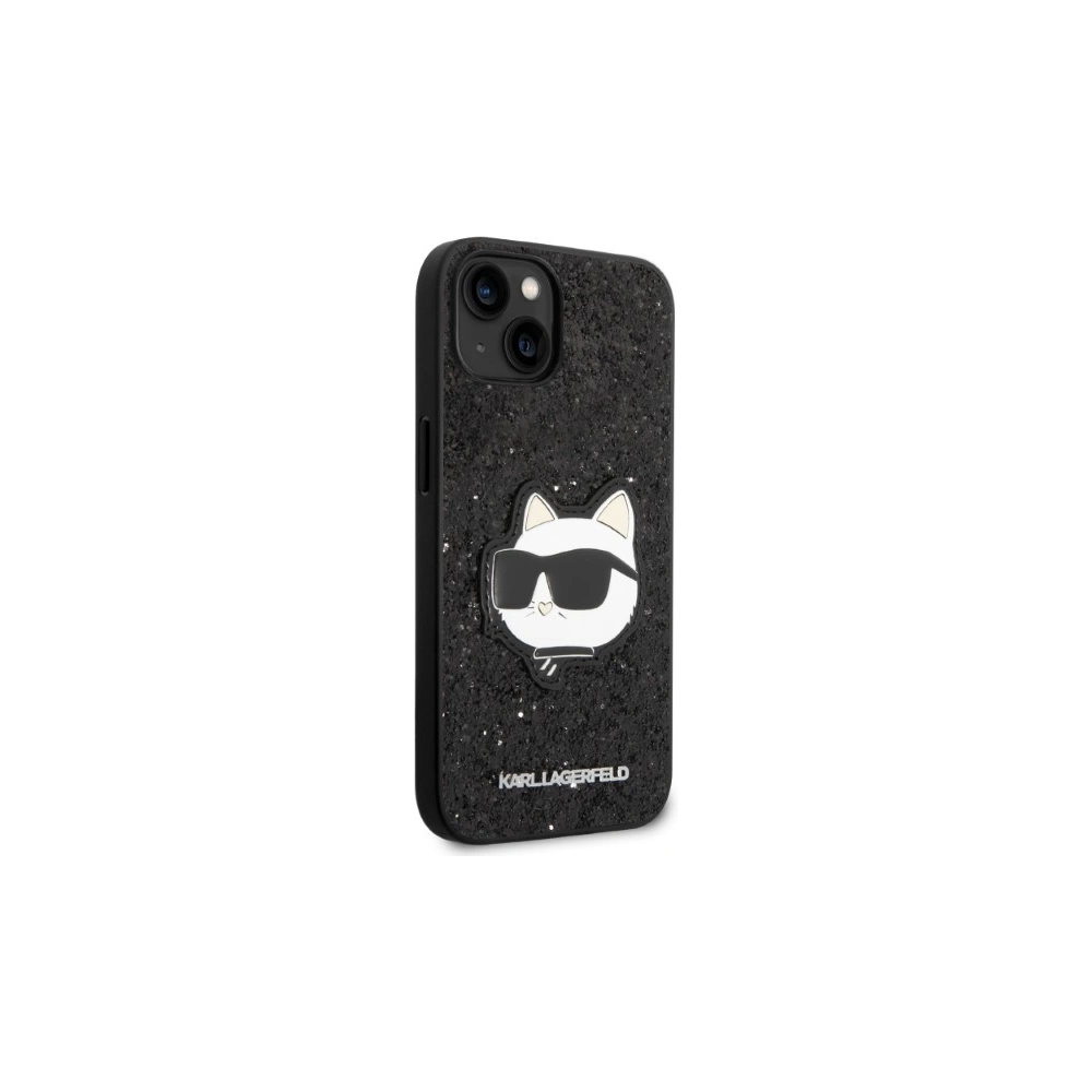 Etui Karl Lagerfeld KLHCP14SG2CPK Apple iPhone 14 czarny/black hardcase Glitter Choupette Patch