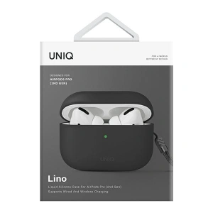 Etui UNIQ Lino Apple AirPods Pro 2 Silicone szary/ash grey Etui UNIQ Lino Apple AirPods Pro 2 Silicone szary/ash grey