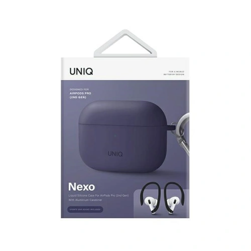 Kup Etui UNIQ Nexo Apple AirPods Pro 2 + Ear Hooks Silicone purpurowy/fig purple - UNIQ835 - {ean13} - Sklep Home Screen
