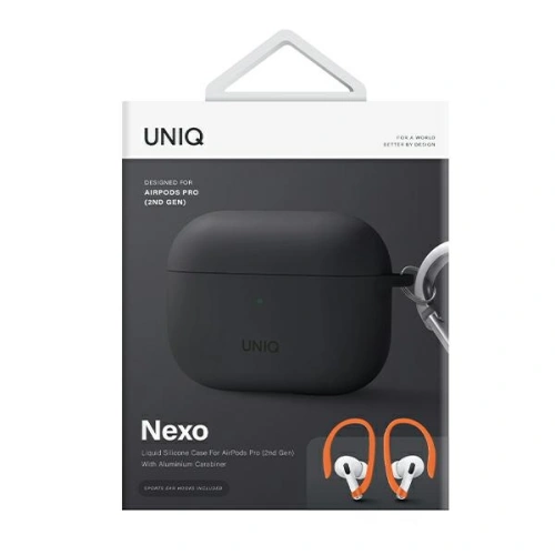 Kup Case UNIQ Nexo Apple AirPods Pro 2 + Silikon-Ohrhaken grau/anthrazitgrau - UNIQ836 - {ean13} - Sklep Home Screen