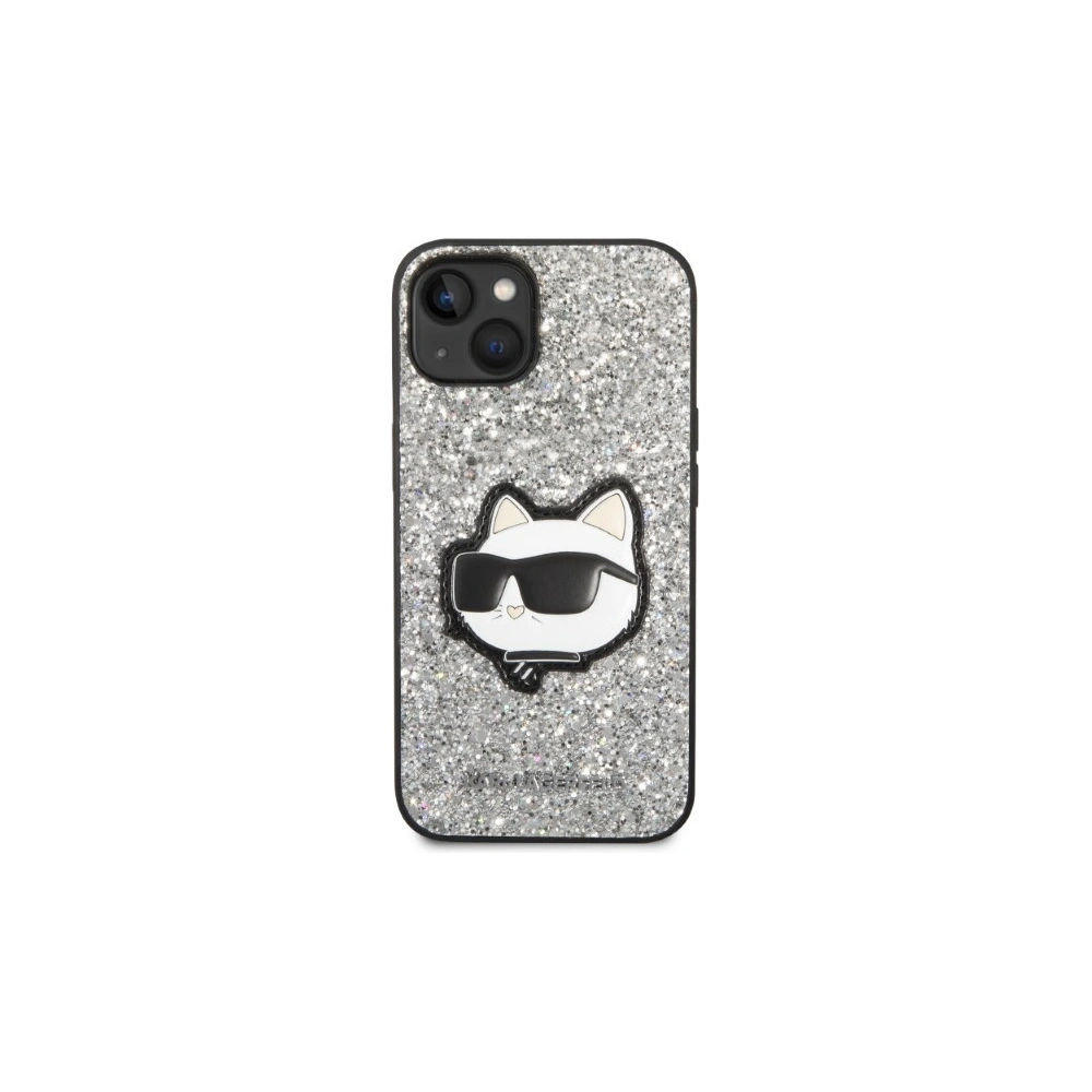 Etui Karl Lagerfeld KLHCP14SG2CPS Apple iPhone 14 srebrny/silver hardcase Glitter Choupette Patch