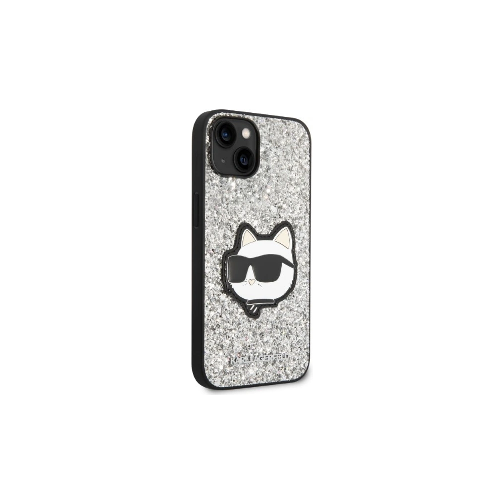 Etui Karl Lagerfeld KLHCP14SG2CPS Apple iPhone 14 srebrny/silver hardcase Glitter Choupette Patch