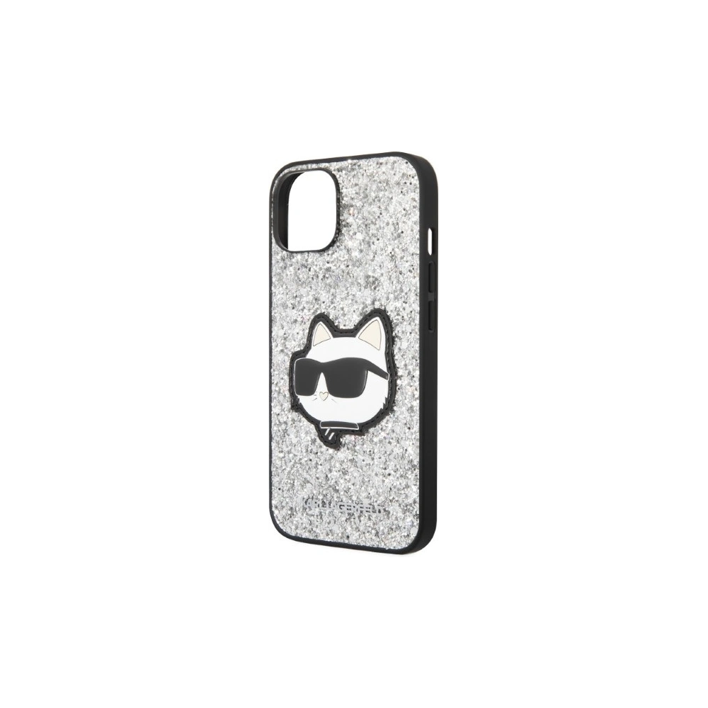Etui Karl Lagerfeld KLHCP14SG2CPS Apple iPhone 14 srebrny/silver hardcase Glitter Choupette Patch