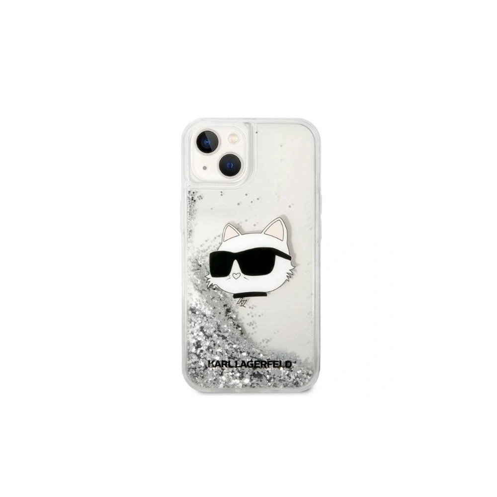 Etui Karl Lagerfeld KLHCP14SLNCHCS Apple iPhone 14 srebrny/silver hardcase Glitter Choupette Head