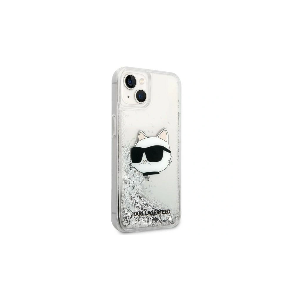 Etui Karl Lagerfeld KLHCP14SLNCHCS Apple iPhone 14 srebrny/silver hardcase Glitter Choupette Head