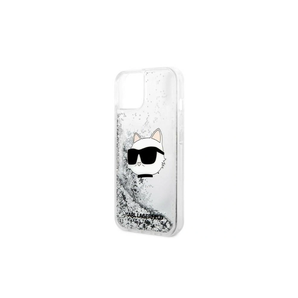 Etui Karl Lagerfeld KLHCP14SLNCHCS Apple iPhone 14 srebrny/silver hardcase Glitter Choupette Head