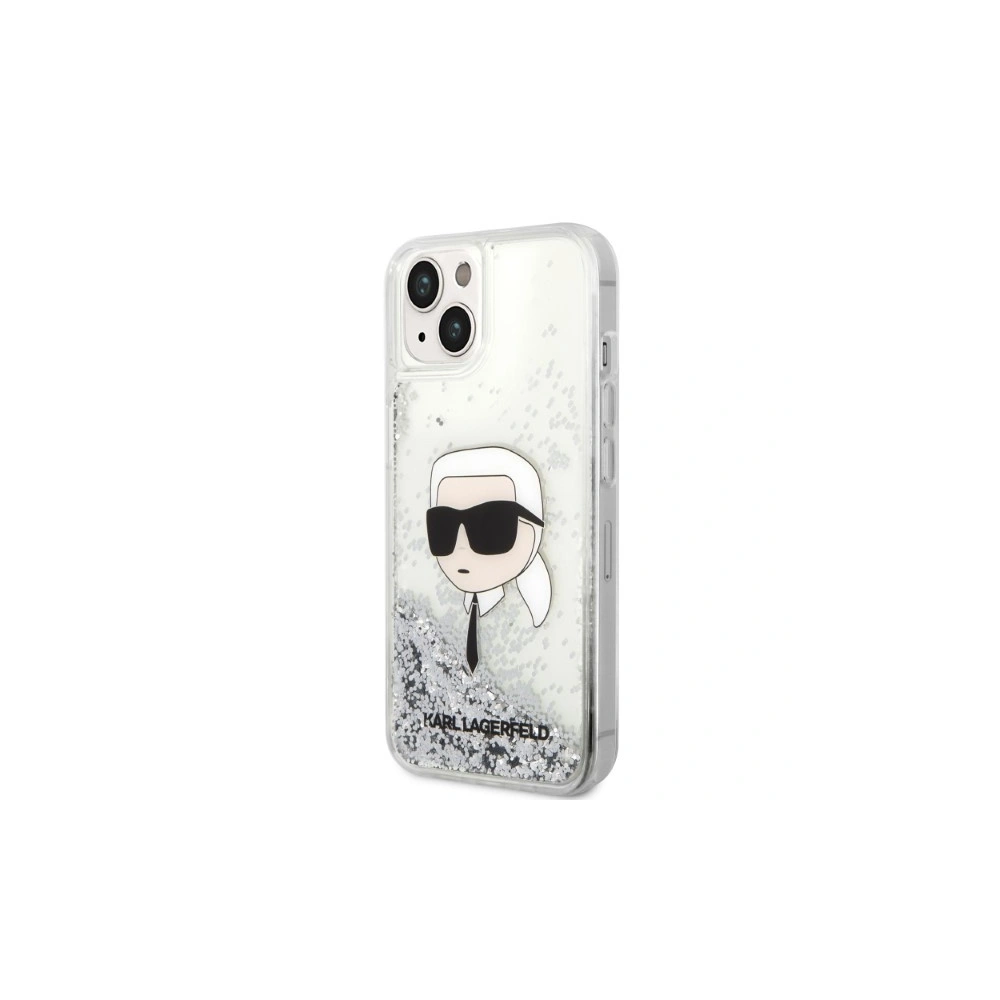 Etui Karl Lagerfeld KLHCP14SLNKHCH Apple iPhone 14 srebrny/silver hardcase Glitter Karl Head