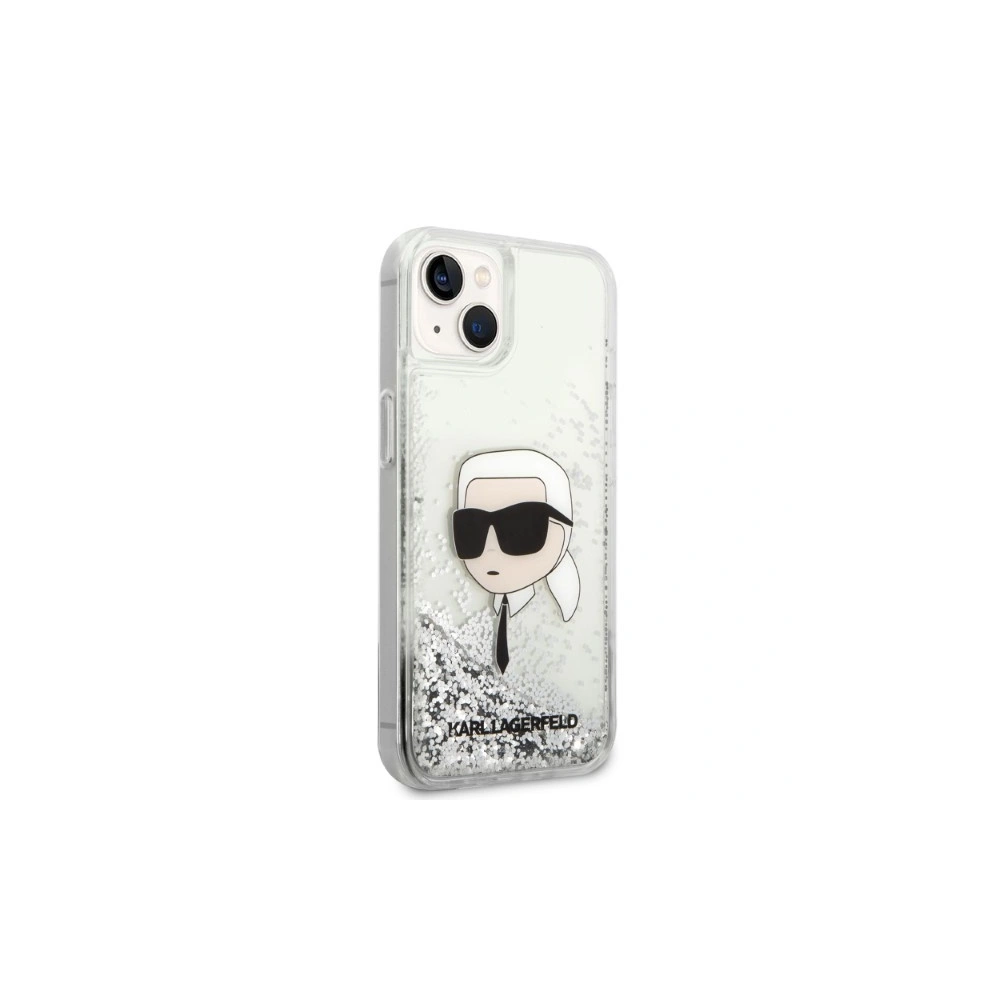 Etui Karl Lagerfeld KLHCP14SLNKHCH Apple iPhone 14 srebrny/silver hardcase Glitter Karl Head