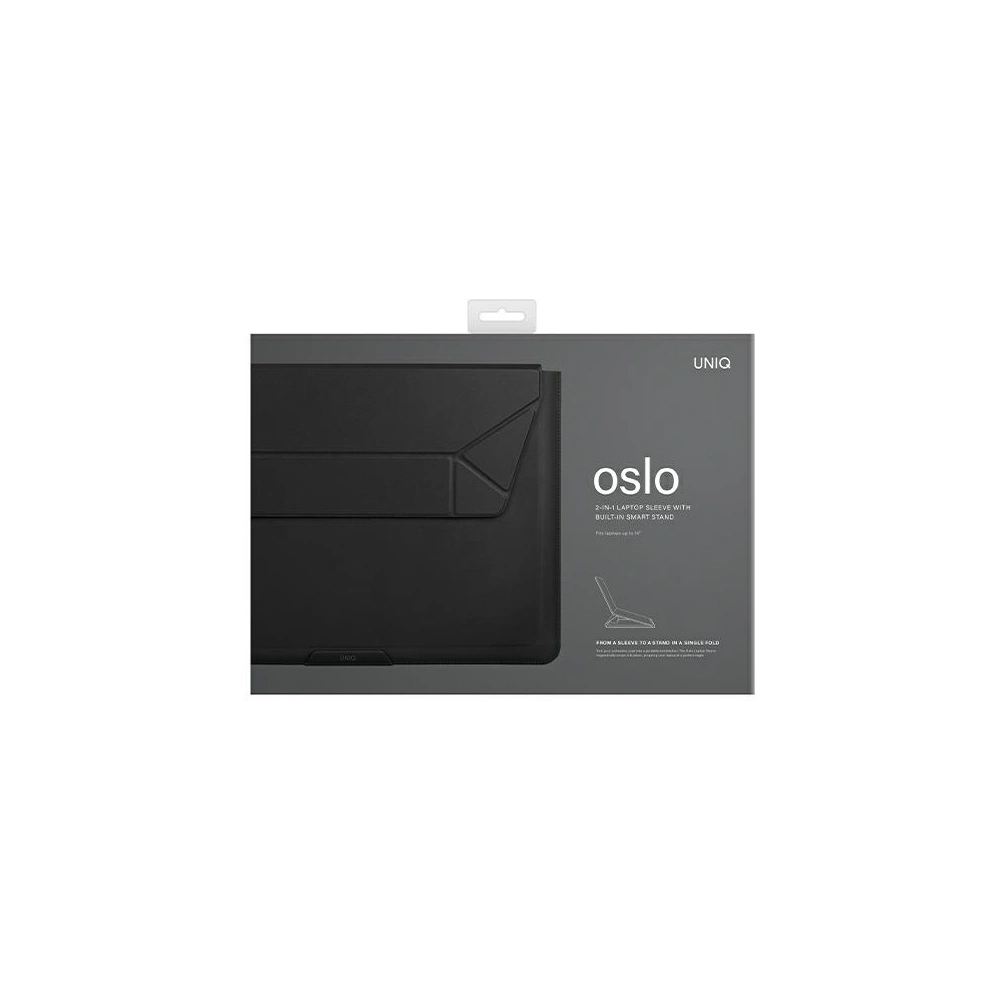 Etui UNIQ Oslo laptop Sleeve 14 cali czarny/midnight black