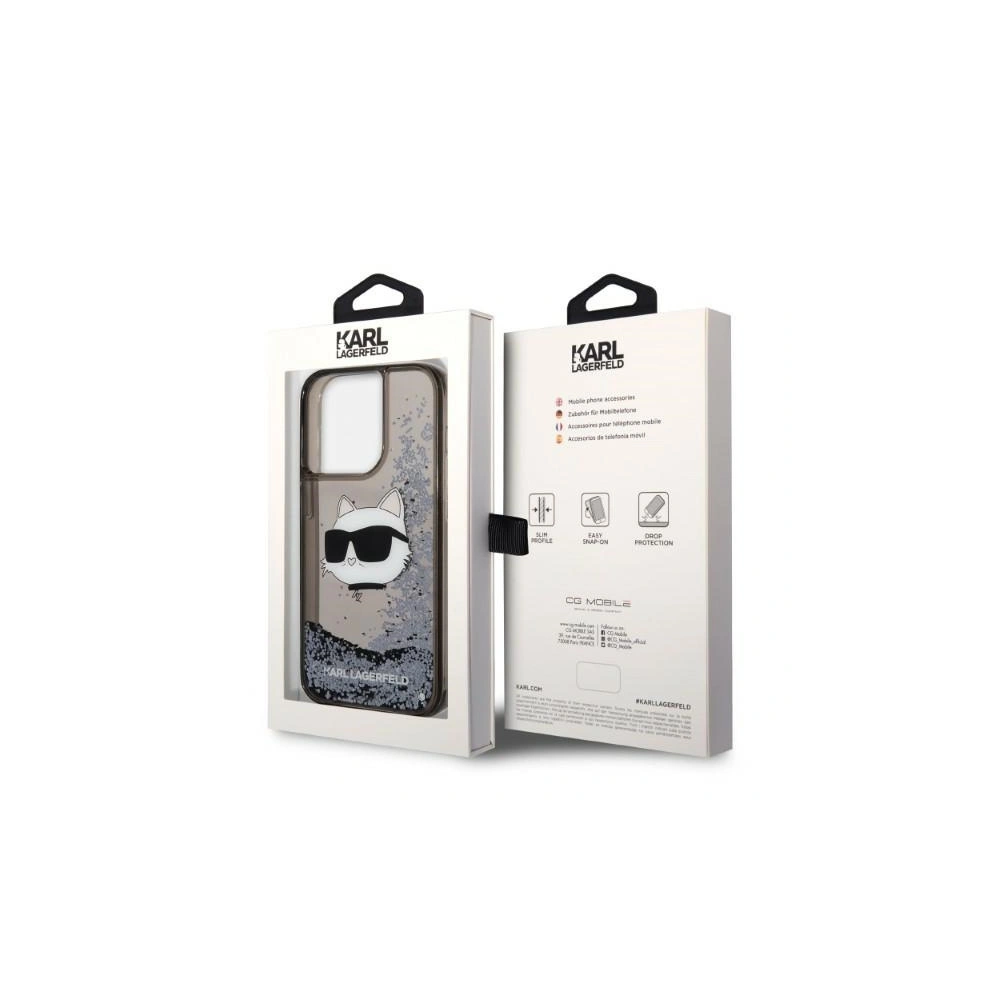 Etui Karl Lagerfeld KLHCP14XLNCHCK Apple iPhone 14 Pro Max czarny/black hardcase Glitter Choupette Head