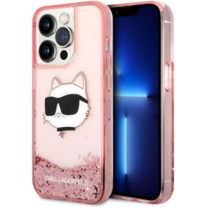 Case Karl Lagerfeld KLHCP14XLNCHCP Apple iPhone 14 Pro Max rosa/pink Hardcase Glitter Choupette Head