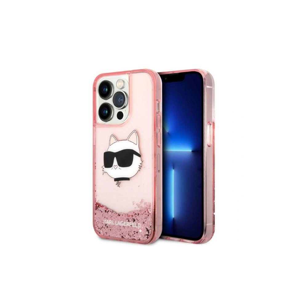 Etui Karl Lagerfeld KLHCP14XLNCHCP Apple iPhone 14 Pro Max różowy/pink hardcase Glitter Choupette Head