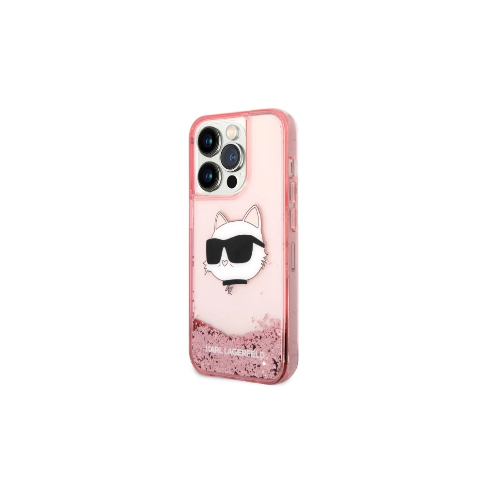 Etui Karl Lagerfeld KLHCP14XLNCHCP Apple iPhone 14 Pro Max różowy/pink hardcase Glitter Choupette Head