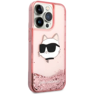 Case Karl Lagerfeld KLHCP14XLNCHCP Apple iPhone 14 Pro Max rosa/pink Hardcase Glitter Choupette Head