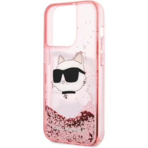 Case Karl Lagerfeld KLHCP14XLNCHCP Apple iPhone 14 Pro Max rosa/pink Hardcase Glitter Choupette Head