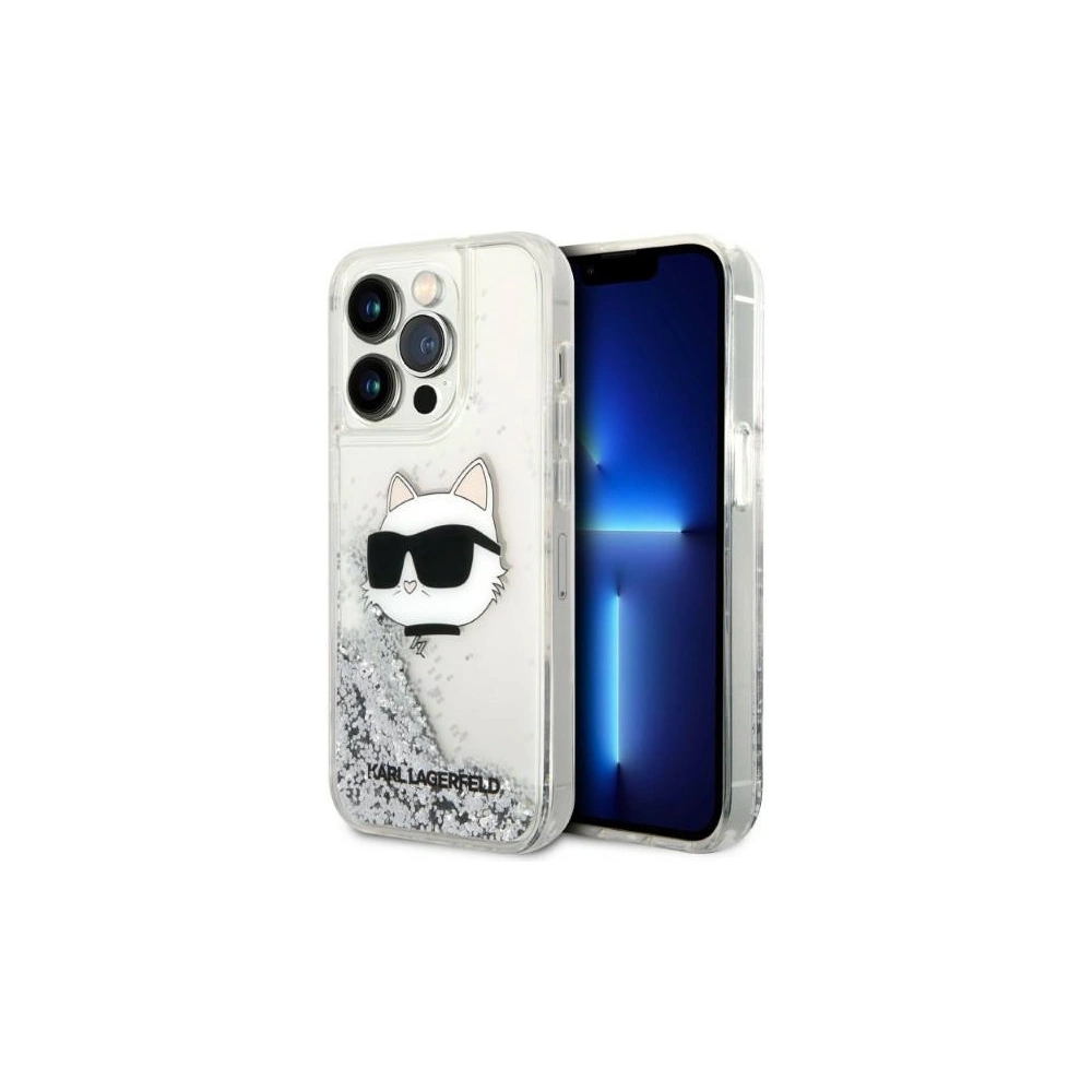 Etui Karl Lagerfeld KLHCP14XLNCHCS Apple iPhone 14 Pro Max srebrny/silver hardcase Glitter Choupette Head
