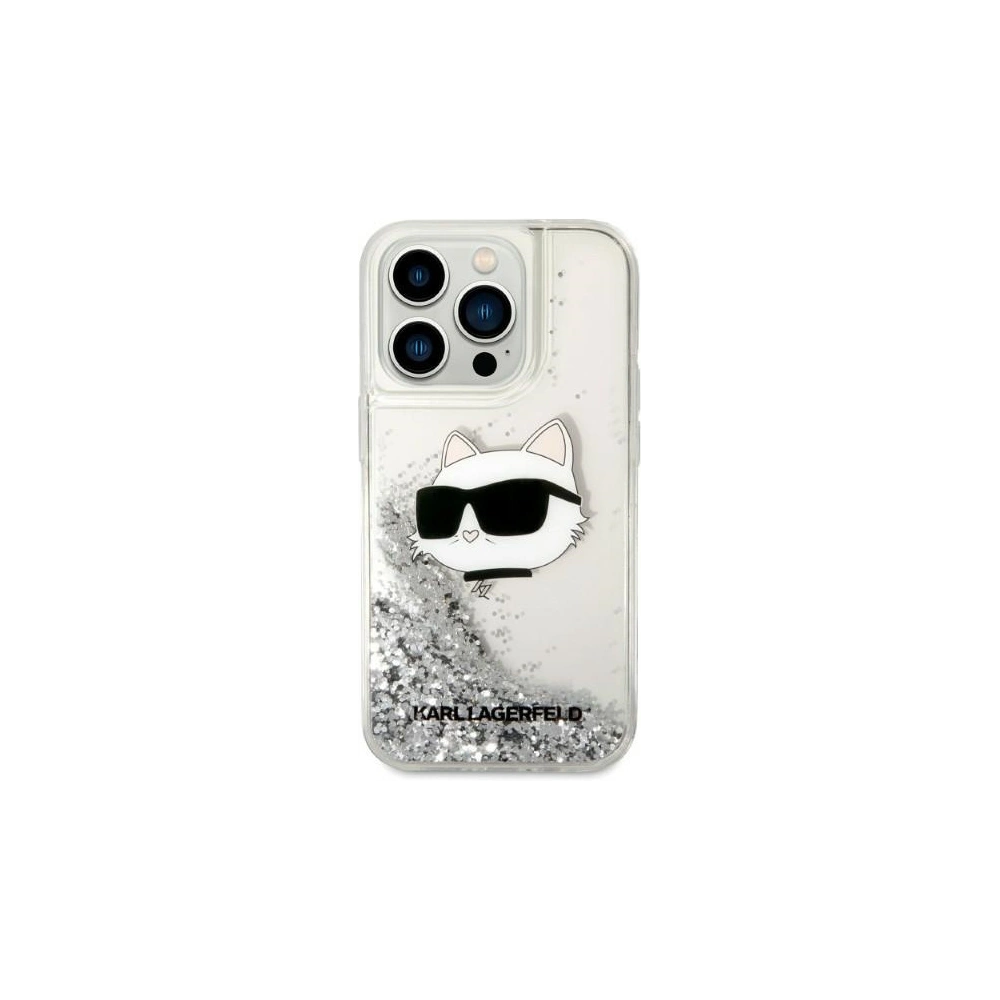 Etui Karl Lagerfeld KLHCP14XLNCHCS Apple iPhone 14 Pro Max srebrny/silver hardcase Glitter Choupette Head