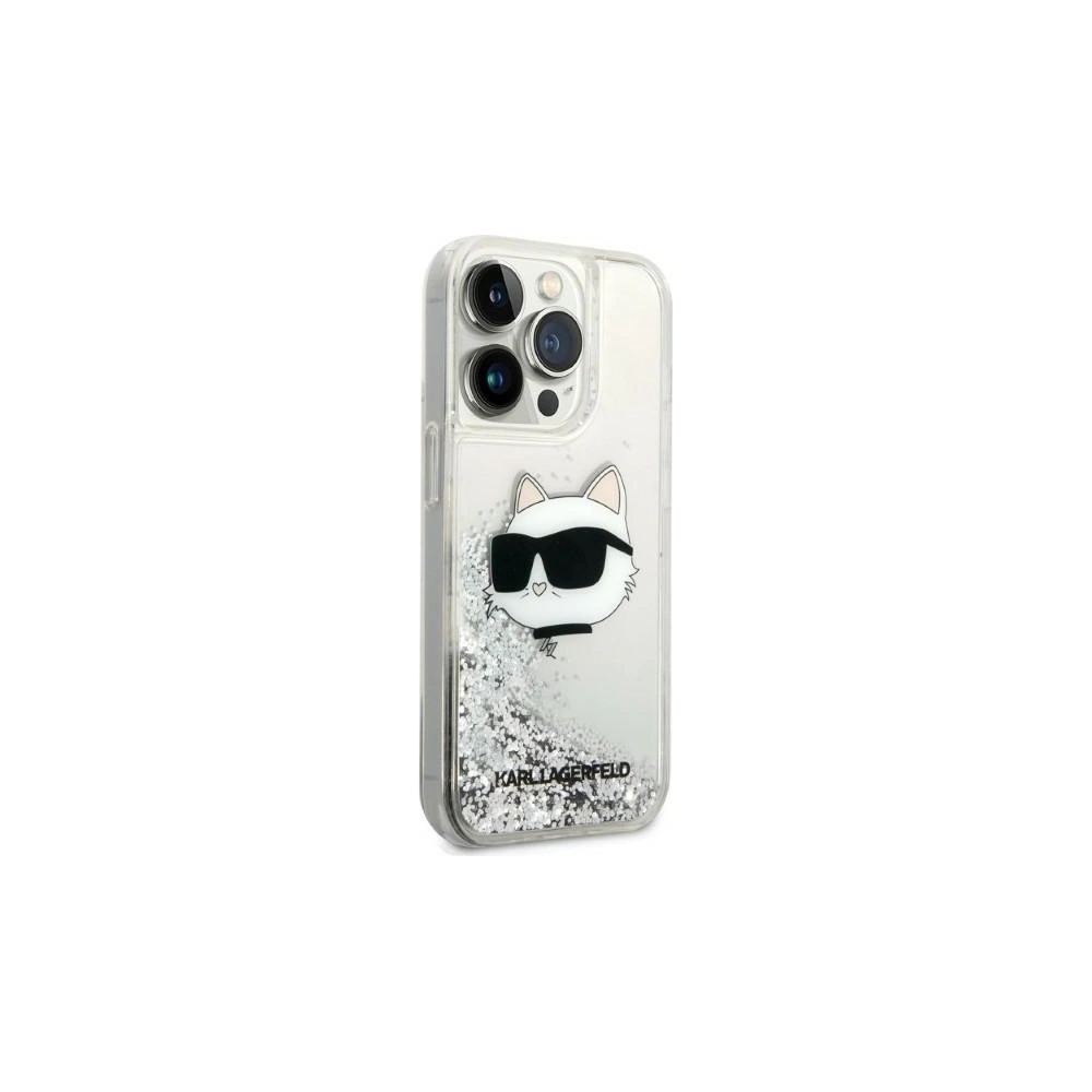 Etui Karl Lagerfeld KLHCP14XLNCHCS Apple iPhone 14 Pro Max srebrny/silver hardcase Glitter Choupette Head