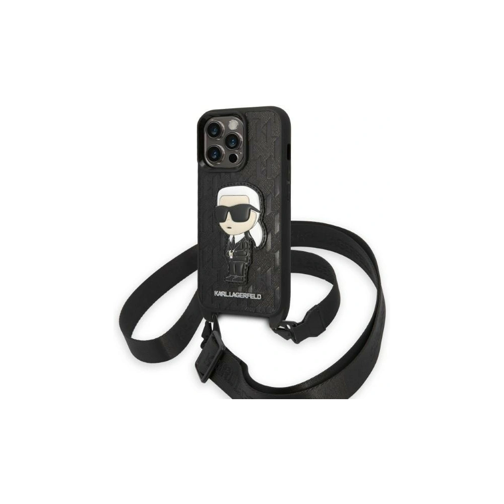 Etui Karl Lagerfeld KLHCP14XSTKMK Apple iPhone 14 Pro Max czarny/black hardcase Monogram Ikonik Patch