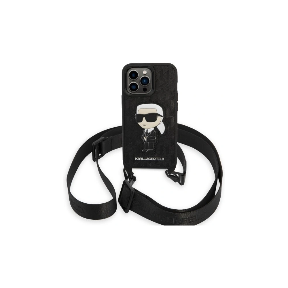 Etui Karl Lagerfeld KLHCP14XSTKMK Apple iPhone 14 Pro Max czarny/black hardcase Monogram Ikonik Patch