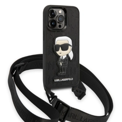 Kup Etui Karl Lagerfeld KLHCP14XSTKMK Apple iPhone 14 Pro Max czarny/black hardcase Monogram Ikonik Patch - KLD1337 - {ean13} - Sklep Home Screen