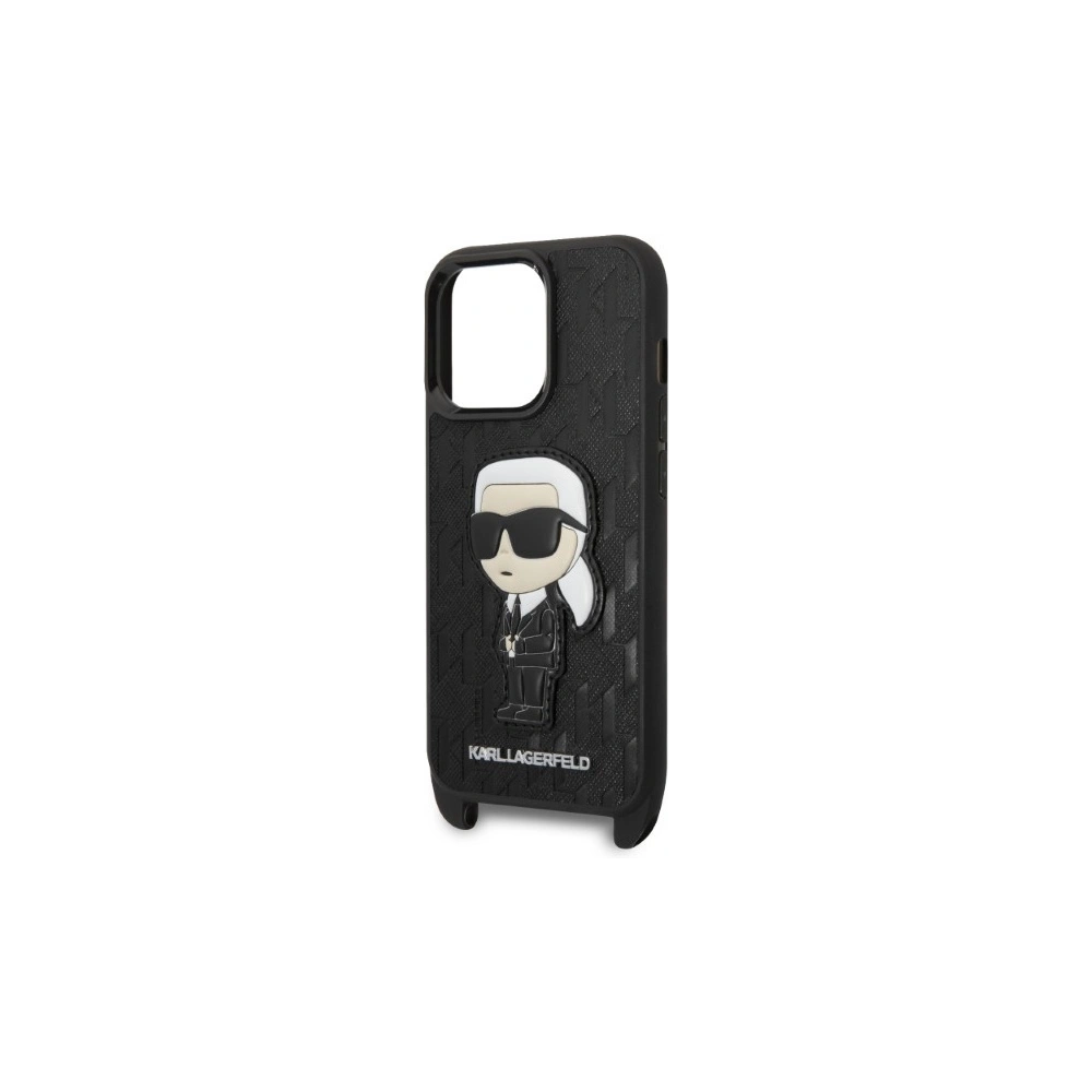 Etui Karl Lagerfeld KLHCP14XSTKMK Apple iPhone 14 Pro Max czarny/black hardcase Monogram Ikonik Patch