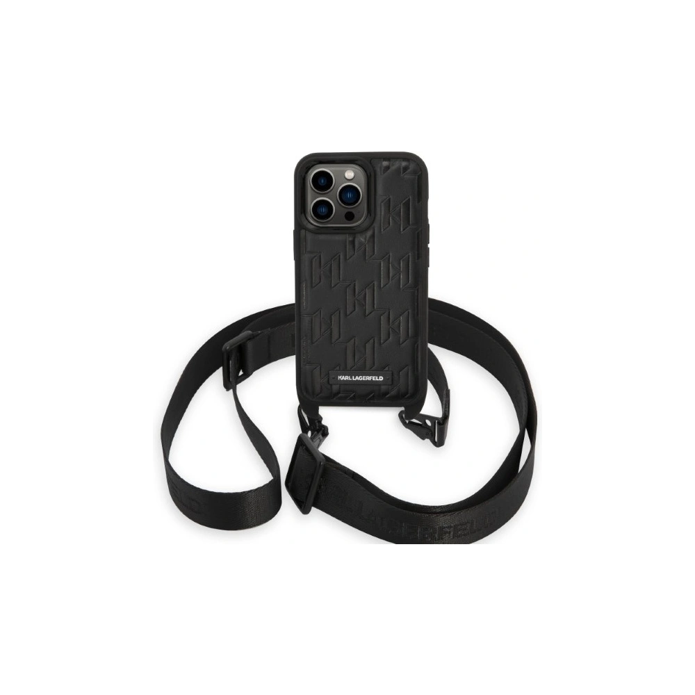 Etui Karl Lagerfeld KLHCP14XSTMMK Apple iPhone 14 Pro Max hardcase czarny/black Monogram Plaque Logo Strap