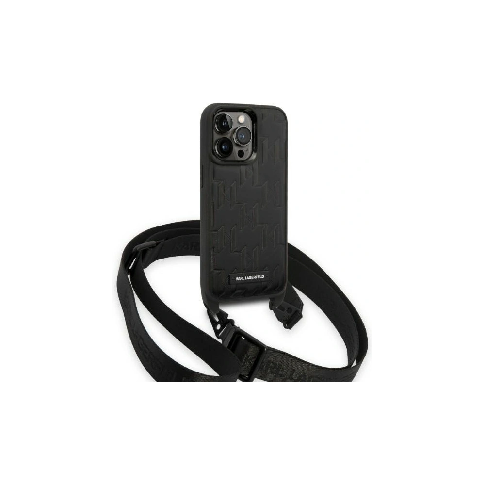 Etui Karl Lagerfeld KLHCP14XSTMMK Apple iPhone 14 Pro Max hardcase czarny/black Monogram Plaque Logo Strap