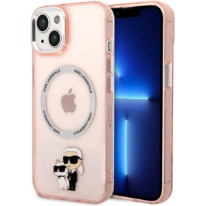 Etui Karl Lagerfeld KLHMP14MHNKCIPApple iPhone 14 Plus / 15 Plus hardcase różowy/pink Iconic Karl&Choupette Magsafe