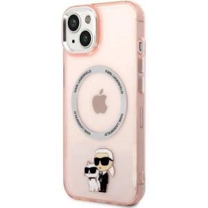 Etui Karl Lagerfeld KLHMP14MHNKCIPApple iPhone 14 Plus / 15 Plus hardcase różowy/pink Iconic Karl&Choupette Magsafe