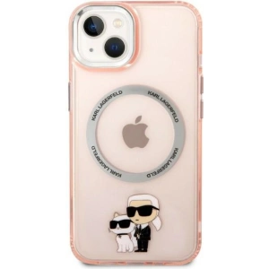 Etui Karl Lagerfeld KLHMP14MHNKCIPApple iPhone 14 Plus / 15 Plus hardcase różowy/pink Iconic Karl&Choupette Magsafe