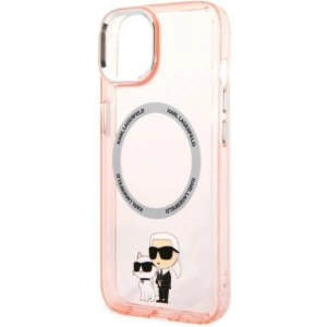 Etui Karl Lagerfeld KLHMP14MHNKCIPApple iPhone 14 Plus / 15 Plus hardcase różowy/pink Iconic Karl&Choupette Magsafe