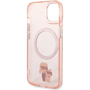 Etui Karl Lagerfeld KLHMP14MHNKCIPApple iPhone 14 Plus / 15 Plus hardcase różowy/pink Iconic Karl&Choupette Magsafe
