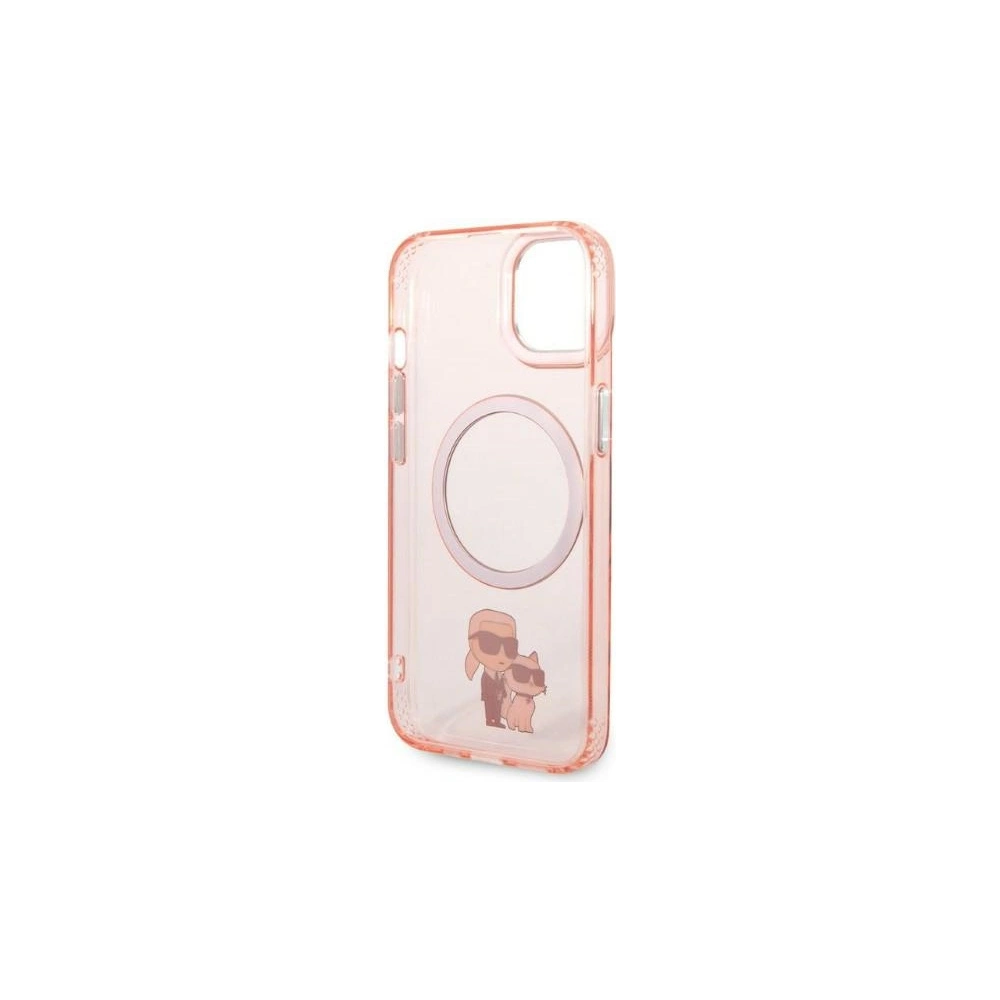 Etui Karl Lagerfeld KLHMP14MHNKCIPApple iPhone 14 Plus / 15 Plus hardcase różowy/pink Iconic Karl&Choupette Magsafe