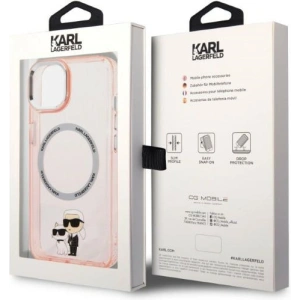 Etui Karl Lagerfeld KLHMP14MHNKCIPApple iPhone 14 Plus / 15 Plus hardcase różowy/pink Iconic Karl&Choupette Magsafe