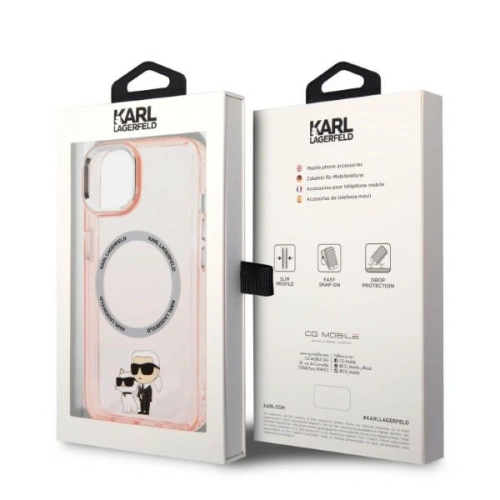 Kup Etui Karl Lagerfeld KLHMP14MHNKCIPApple iPhone 14 Plus / 15 Plus hardcase růžový/pink Iconic Karl&Choupette Magsafe - KLD1339 - {ean13} - Sklep Home Screen