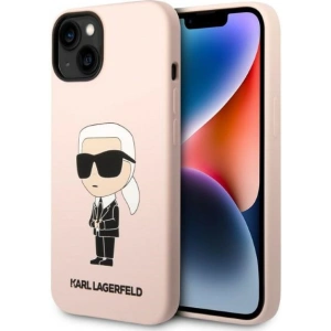Etui Karl Lagerfeld KLHMP14MSNIKBCPApple iPhone 14 Plus / 15 Plus hardcase różowy/pink Silicone Ikonik Magsafe