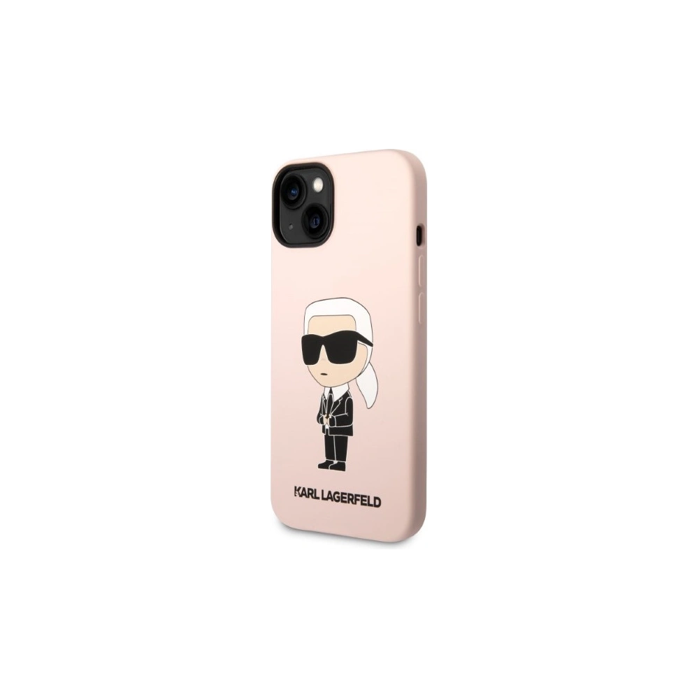 Etui Karl Lagerfeld KLHMP14MSNIKBCPApple iPhone 14 Plus / 15 Plus hardcase różowy/pink Silicone Ikonik Magsafe